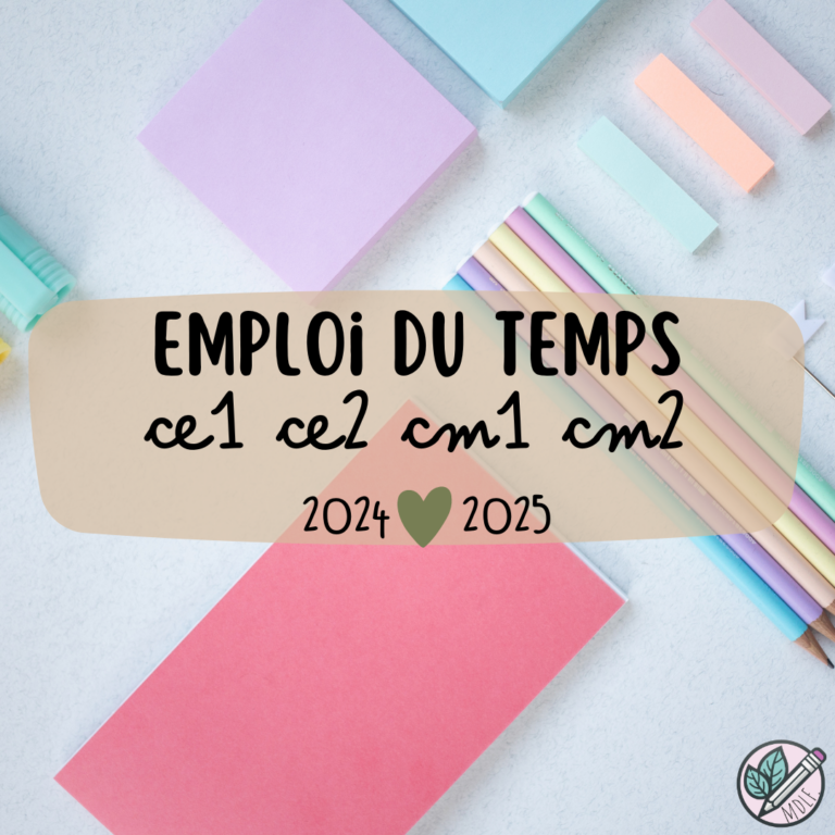 Emploi du temps CE/CM