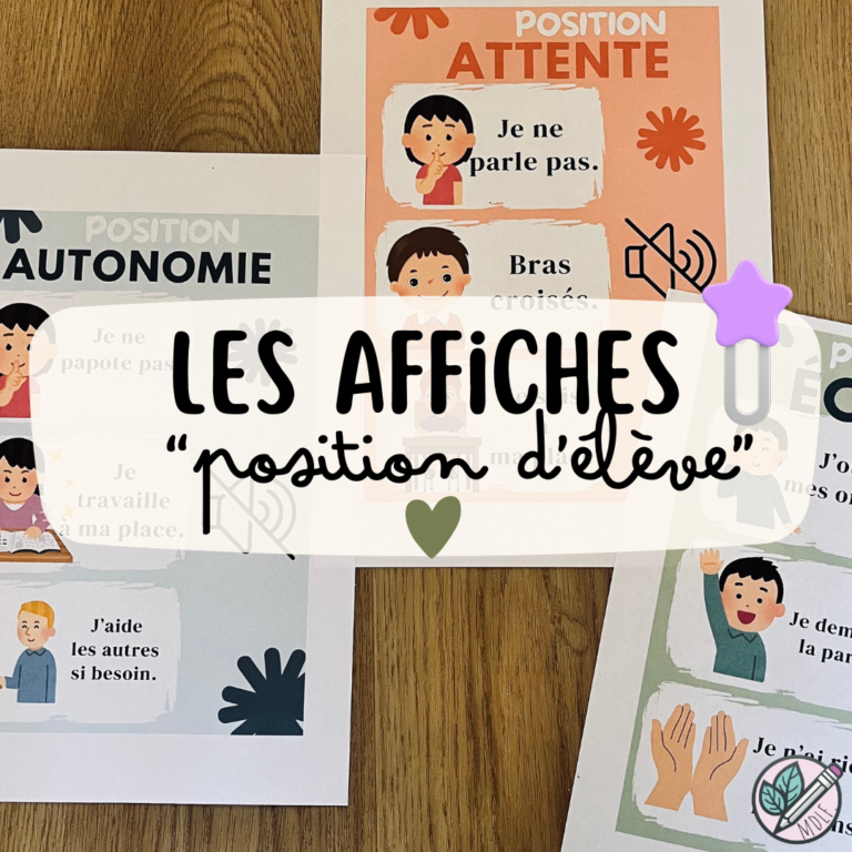 Les affiches « Position d’élève »